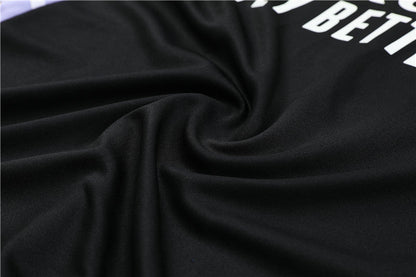 Real Madrid Black High Collar Style Tracksuit