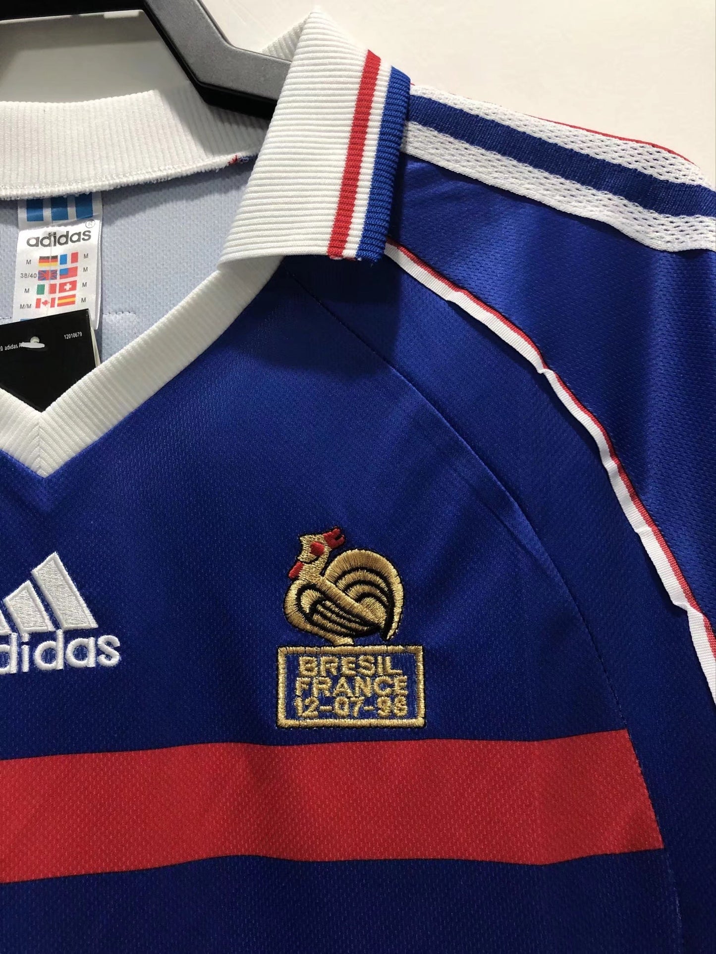 98 France Home Long Sleeve Retro Jersey