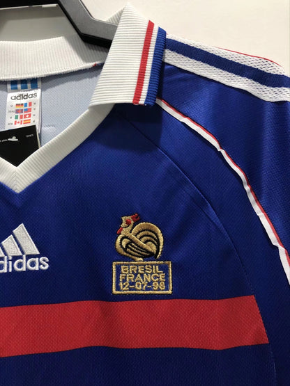 98 France Home Long Sleeve Retro Jersey