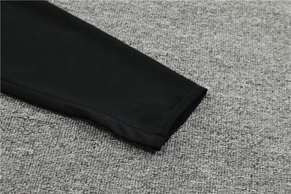 Real Madrid Black High Collar Style Tracksuit