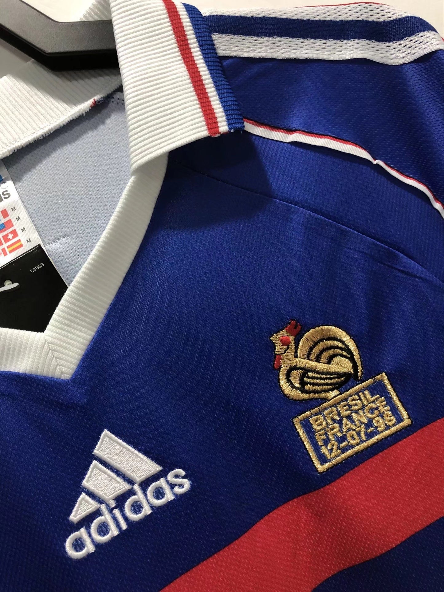 98 France Home Long Sleeve Retro Jersey