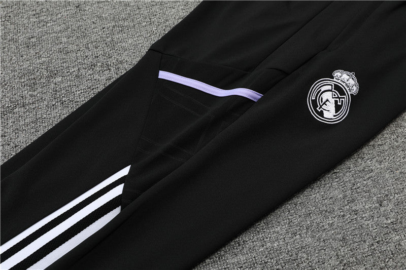 Real Madrid White With Black Tracksuit