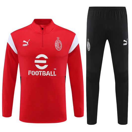 Ac Red Color Matching Tracksuit