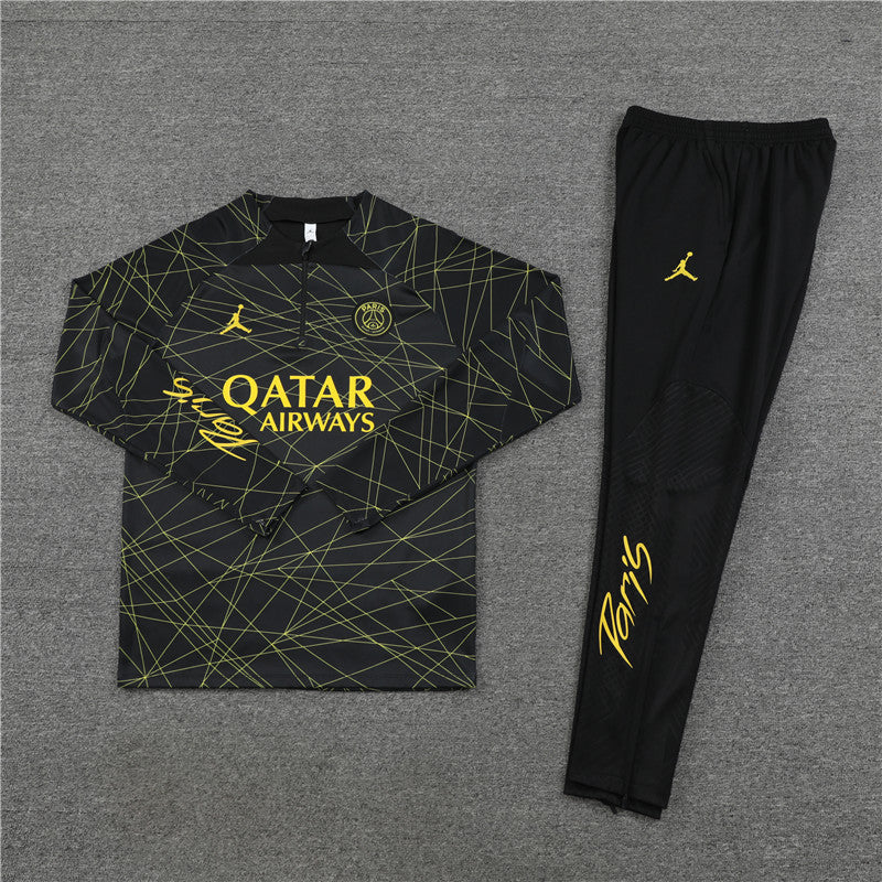 Jordan Paris Black And Yellow Tracksuit