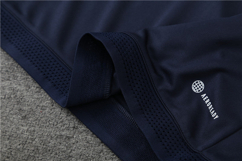 Real Madrid Royal Blue High Collar Style Tracksuit