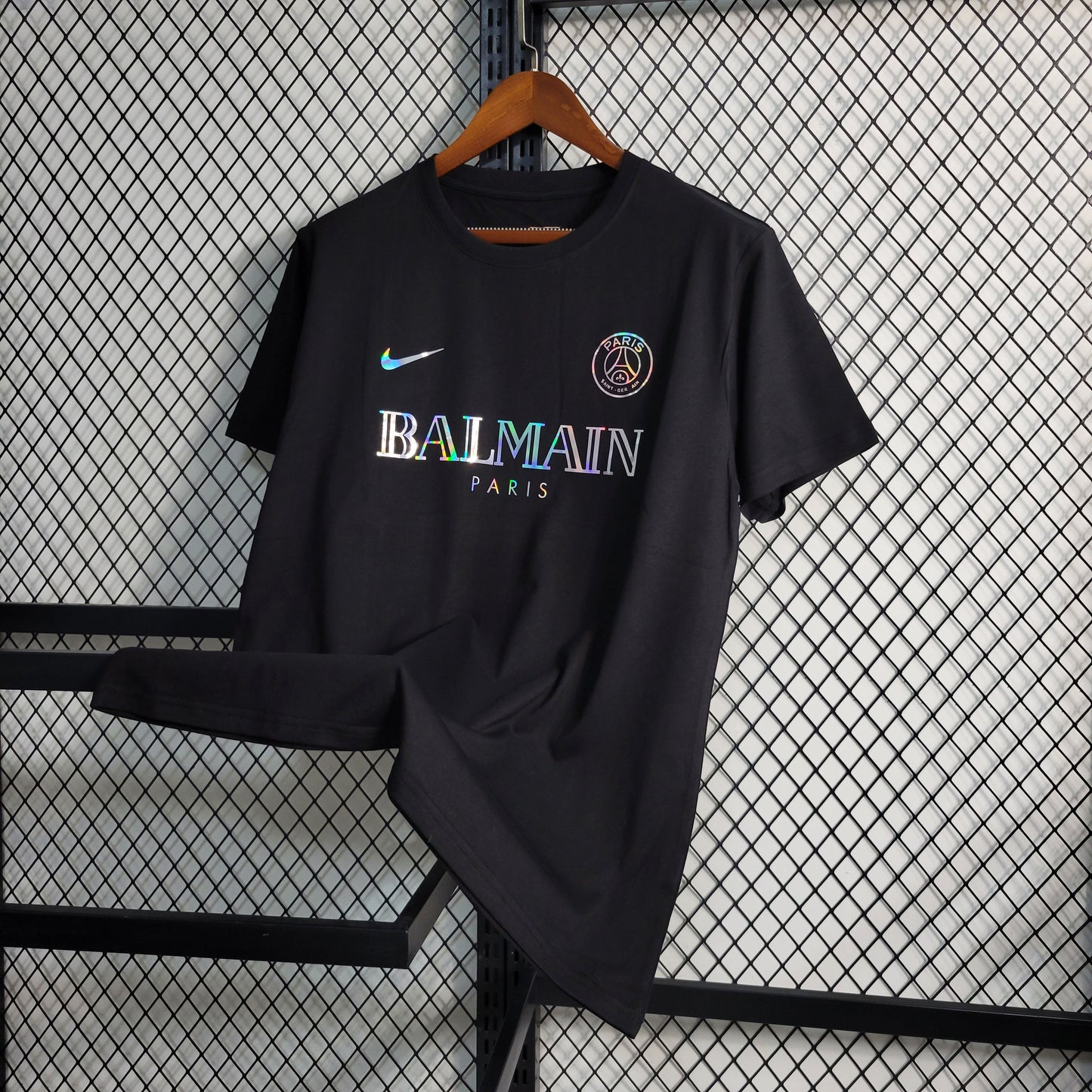 Black PSG x Balmain Collab Concept Special Edition Reflective Jersey
