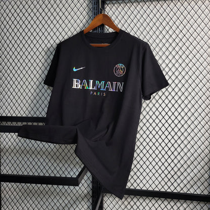 Black PSG x Balmain Collab Concept Special Edition Reflective Jersey