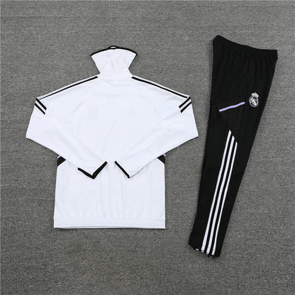 Real Madrid White High Collar Tracksuit