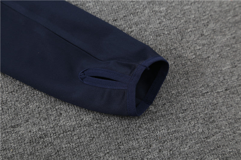 Real Madrid Royal Blue High Collar Style Tracksuit