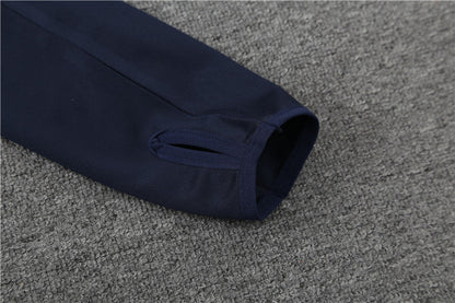 Real Madrid Royal Blue High Collar Style Tracksuit