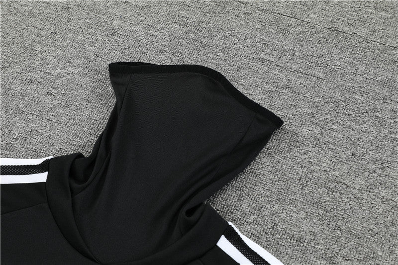 Real Madrid Black High Collar Style Tracksuit
