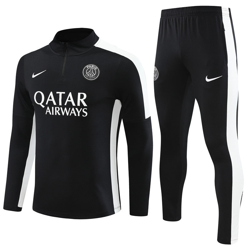 Paris Black Color Matching Tracksuit