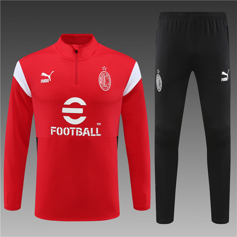 Ac Red Color Matching Tracksuit