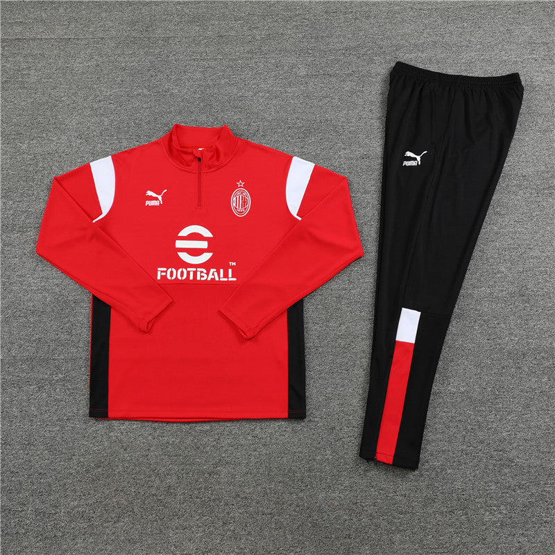Ac Red Color Matching Tracksuit