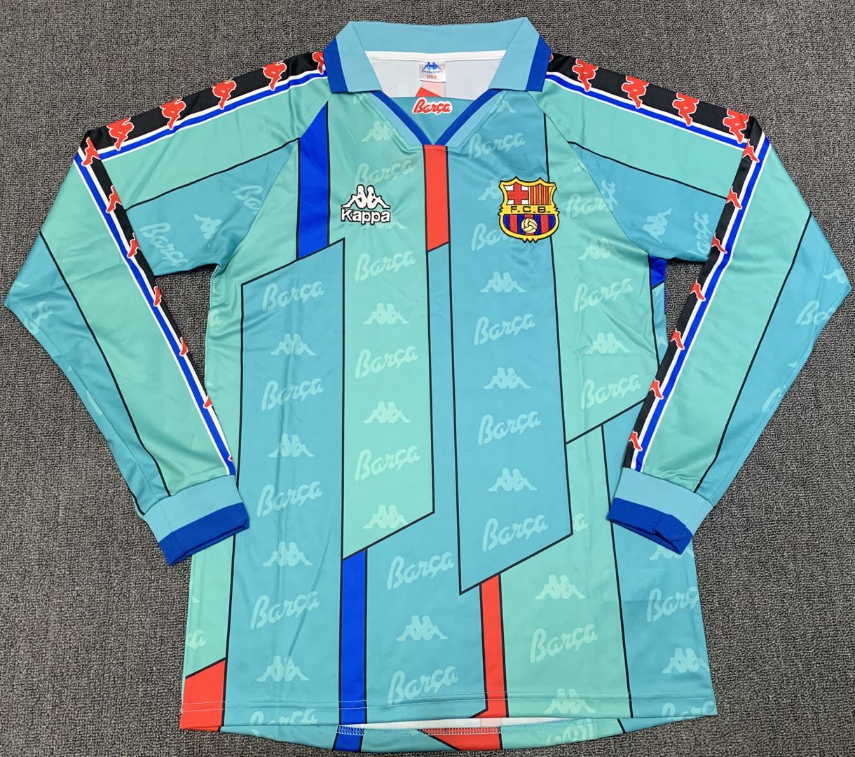 1996-97 Barcelona Away Long Sleeves Retro Jersey