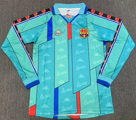 1996-97 Barcelona Away Long Sleeves Retro Jersey