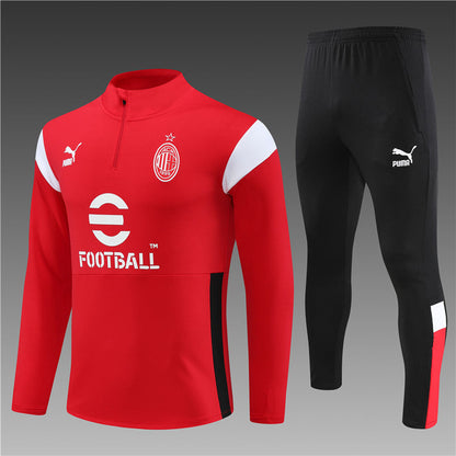 Ac Red Color Matching Tracksuit