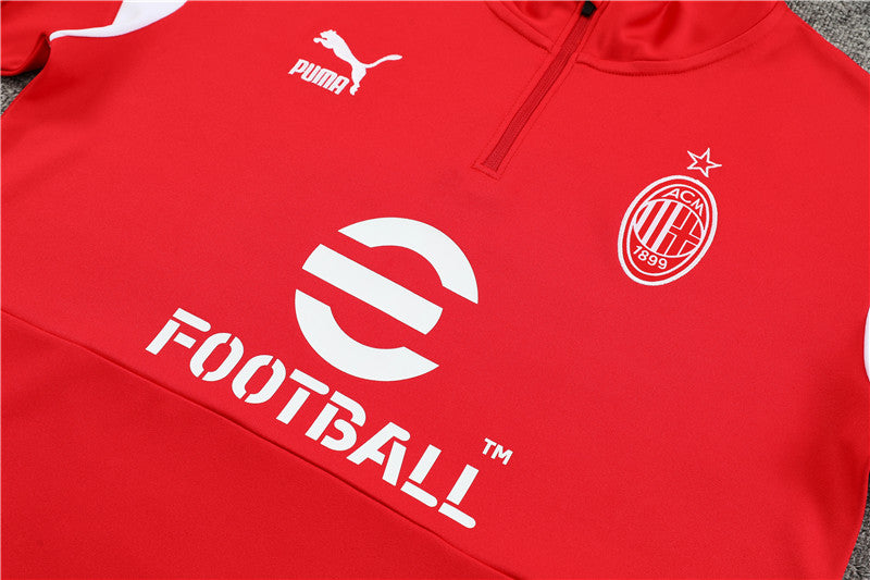 Ac Red Color Matching Tracksuit